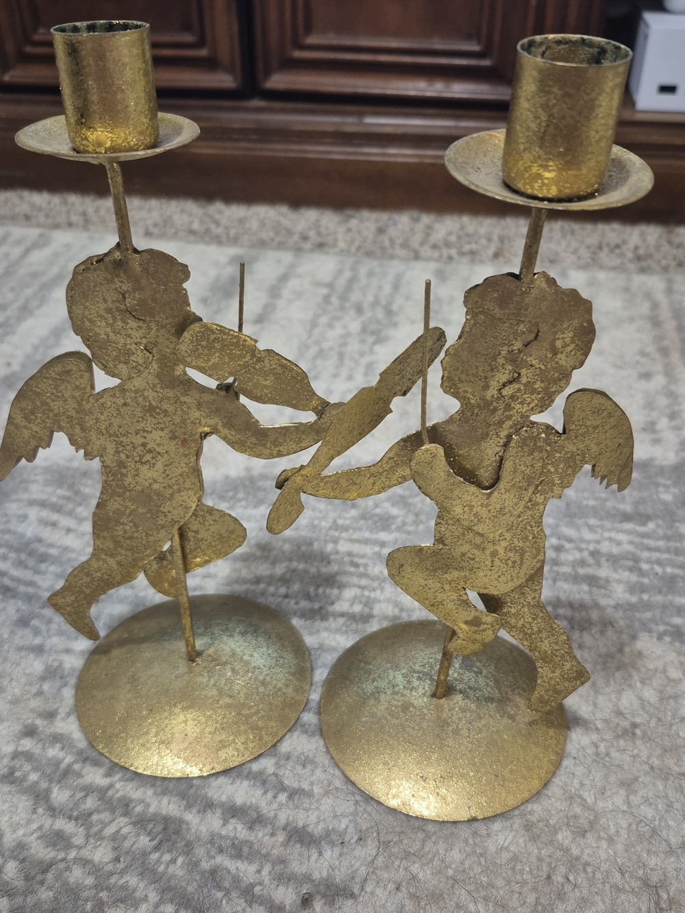 Gold Cherub Candle Holders – Set of 2